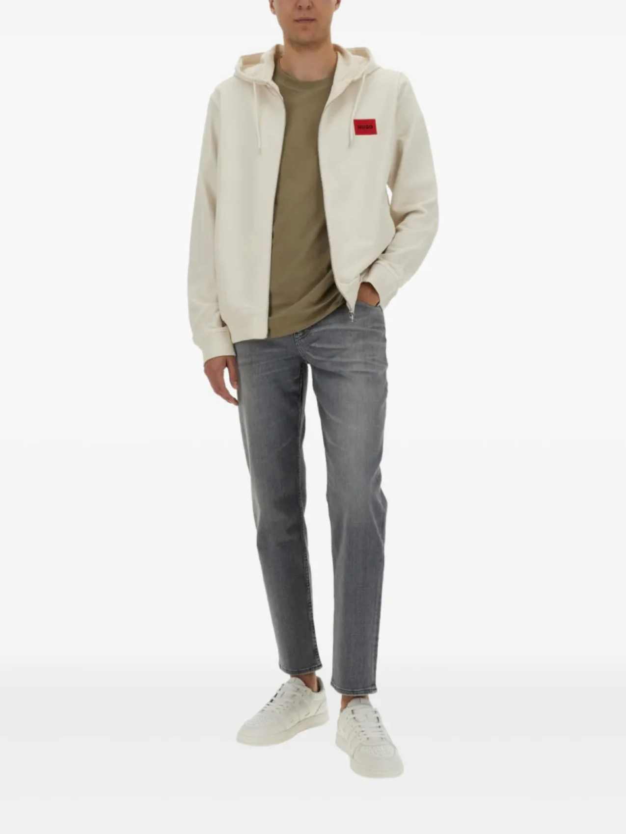 Толстовка с капюшоном и застежкой-молнией HUGO, белый
Толстовка с капюшоном и застежкой-молнией HUGO, белый