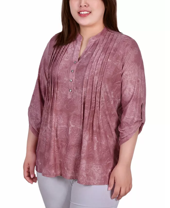 Женский топ с Y-образным вырезом и рукавами 3/4 с манжетами, plus size NY Collection, мультиколор
Женский топ с Y-образным вырезом и рукавами 3/4 с манжетами, plus size NY Collection, мультиколор