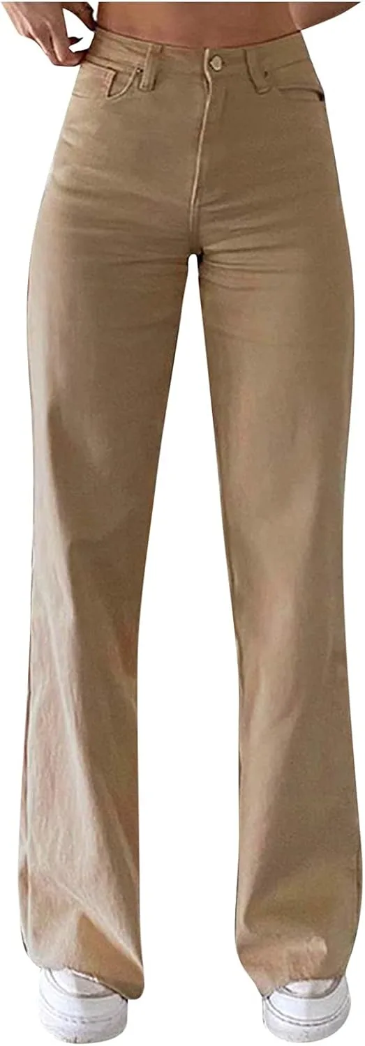 Женские джинсы с широкими штанинами и высокой посадкой
Женские джинсы с широкими штанинами и высокой посадкой