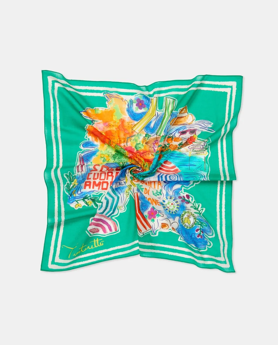 Шарф с принтом карты Tintoretto, зеленый
Шарф с принтом карты Tintoretto, зеленый