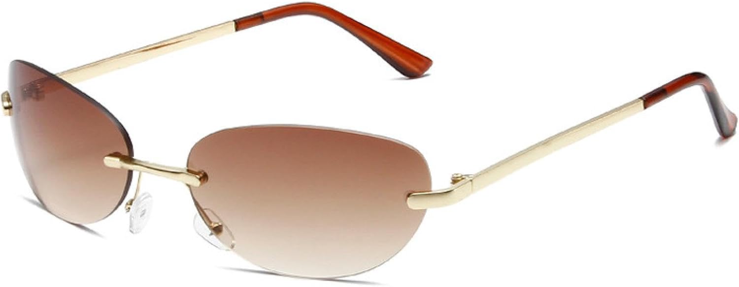 Панковские солнцезащитные очки без оправы для мужчин и женщин, модные зеркальные очки «кошачий глаз» с защитой от УФ-излучения UV400 для путешествий и активного отдыха TVTBBVV, Gold-brown
Панковские солнцезащитные очки без оправы для мужчин и женщин, модные зеркальные очки «кошачий глаз» с защитой от УФ-излучения UV400 для путешествий и активного отдыха TVTBBVV, Gold-brown