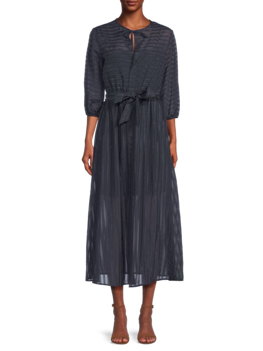 Платье миди в полоску Burnout с поясом Halston, цвет Marine Blue
Платье миди в полоску Burnout с поясом Halston, цвет Marine Blue