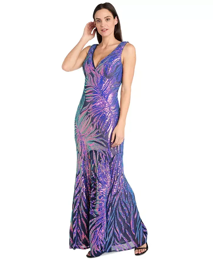 Миниатюрное платье без рукавов, украшенное пайетками R & M Richards, фиолетовый
Миниатюрное платье без рукавов, украшенное пайетками R & M Richards, фиолетовый