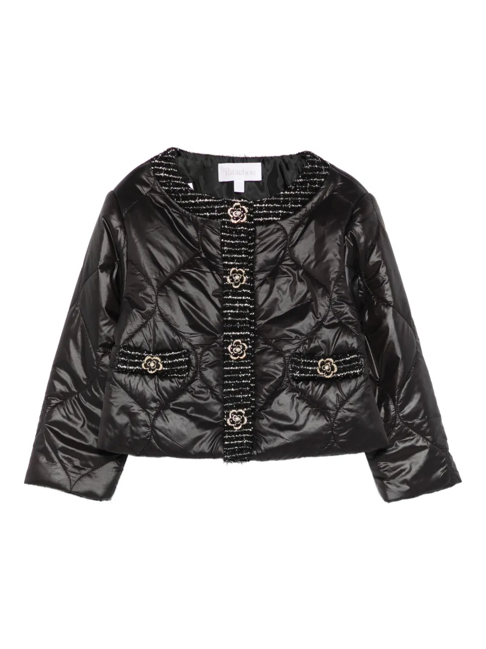 Пуховик с твидовой отделкой Patachou, черный
Пуховик с твидовой отделкой Patachou, черный