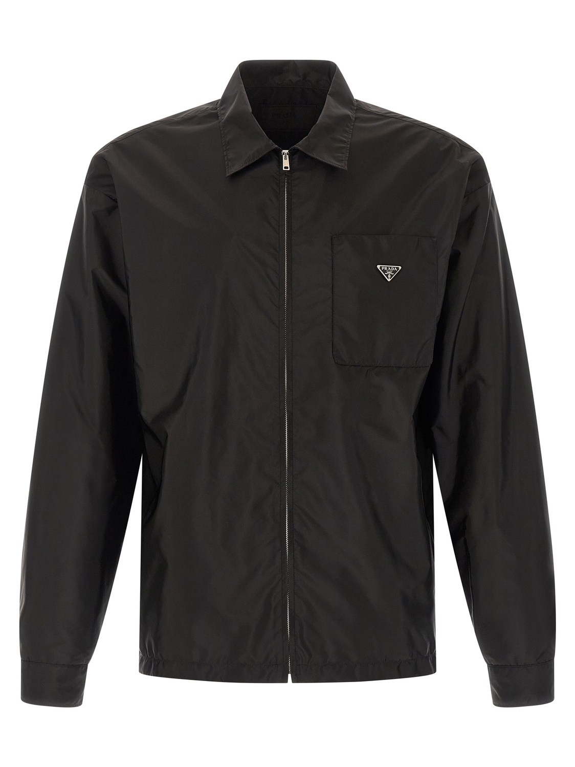 Рубашка из переработанного нейлона с перьями Prada, черный
Рубашка из переработанного нейлона с перьями Prada, черный