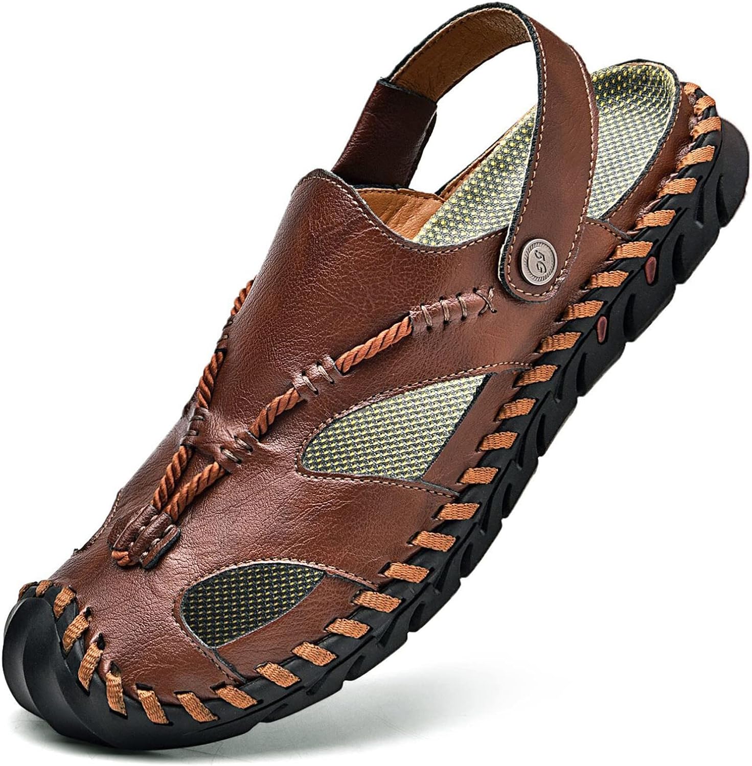 Мужские сандалии Shaire, кожаные, с закрытым носком, темно-коричневый
Мужские сандалии Shaire, кожаные, с закрытым носком, темно-коричневый