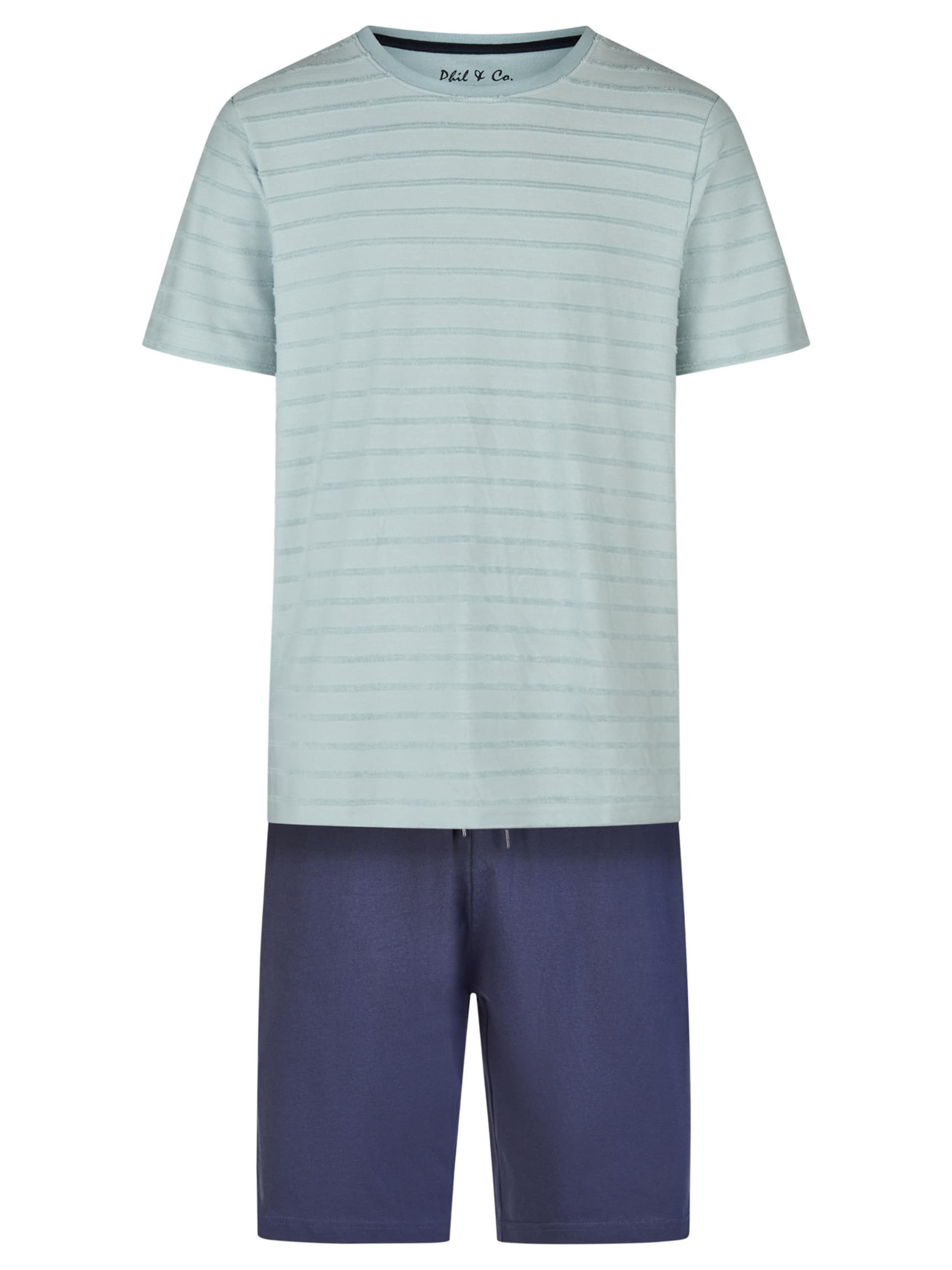 Phil & Co. Berlin Короткая пижама 'Classic' в синем, светло-зеленом
Phil & Co. Berlin Короткая пижама 'Classic' в синем, светло-зеленом