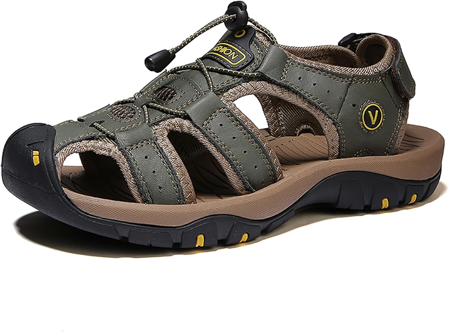 Мужские походные сандалии с закрытым носком - кожаные, противоскользящие, дышащие, идеально подходят для активного отдыха и повседневного использования Generic, зеленый
Мужские походные сандалии с закрытым носком - кожаные, противоскользящие, дышащие, идеально подходят для активного отдыха и повседневного использования Generic, зеленый