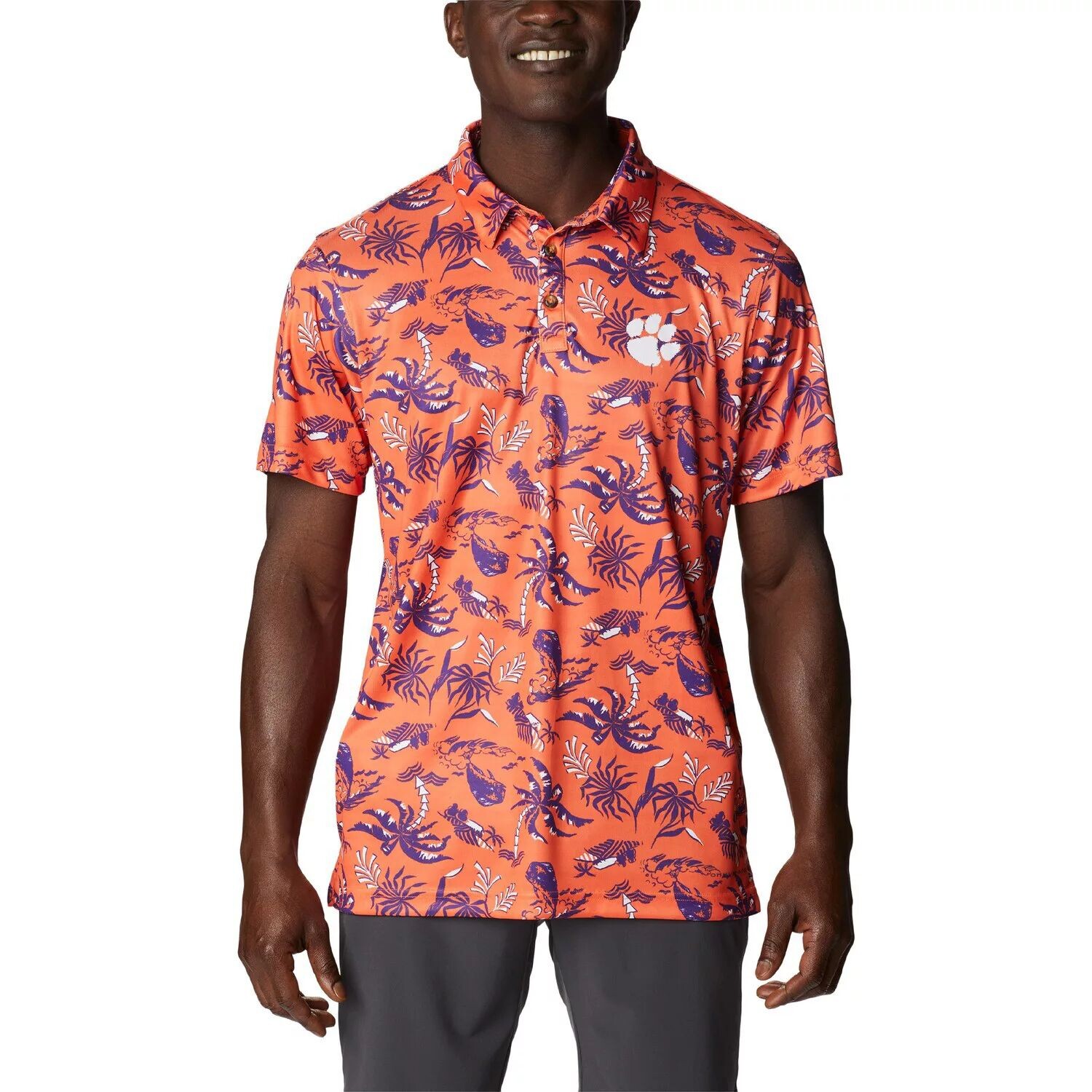 Мужская футболка-поло Columbia Orange Clemson Tigers Super Terminal Tackle Omni-Shade
Мужская футболка-поло Columbia Orange Clemson Tigers Super Terminal Tackle Omni-Shade