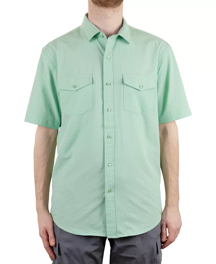 Мужская гибридная рубашка с коротким рукавом из пике на пуговицах Vintage 1946, зеленый
Мужская гибридная рубашка с коротким рукавом из пике на пуговицах Vintage 1946, зеленый