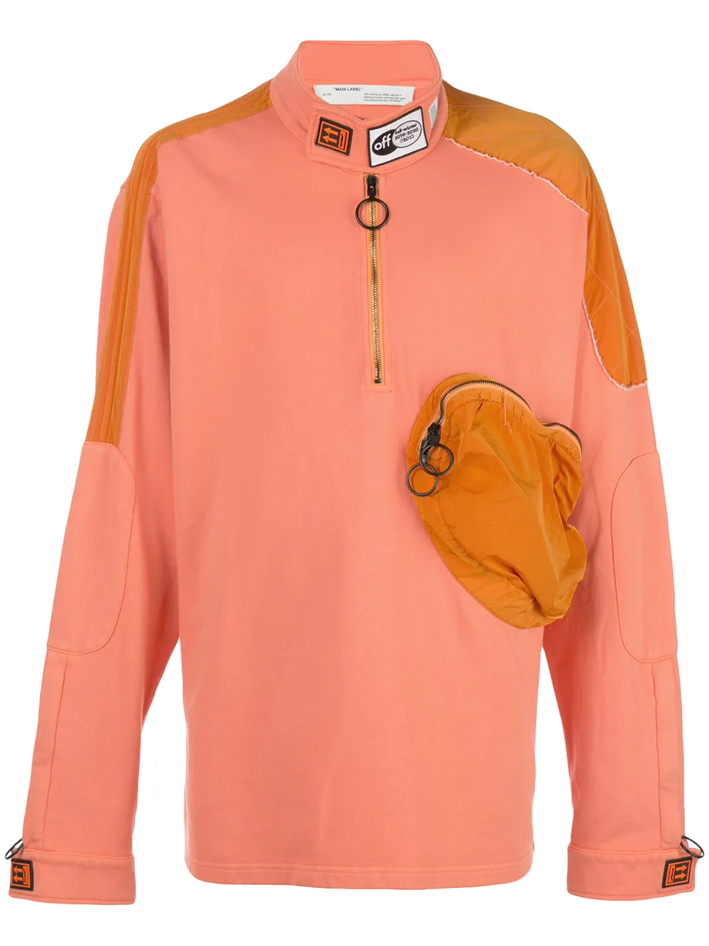 Толстовка с контрастными вставками OFF-WHITE, оранжевый
Толстовка с контрастными вставками OFF-WHITE, оранжевый