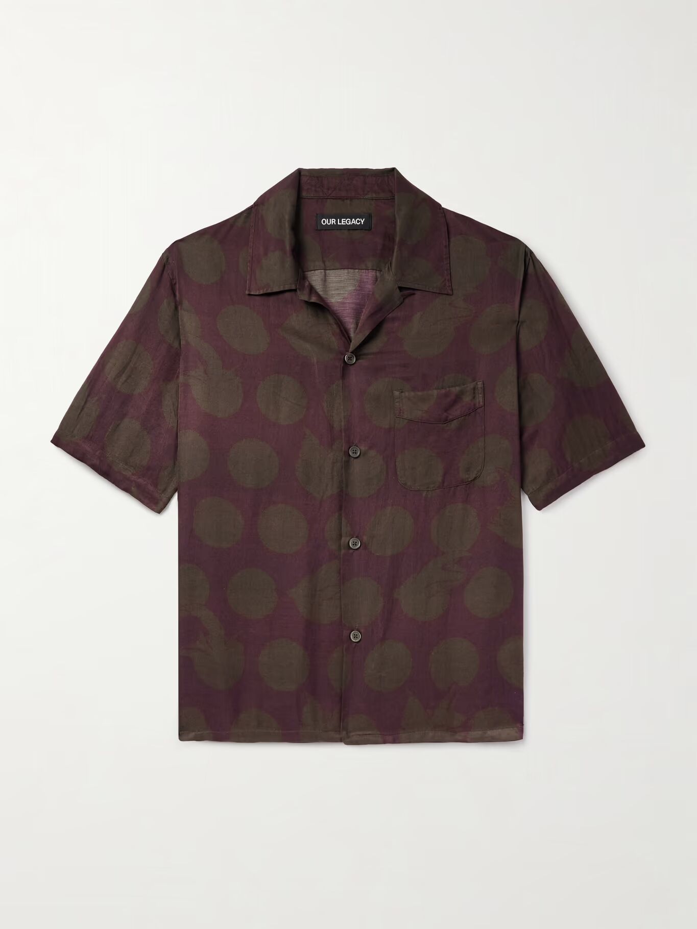 Рубашка Heusen Convertible-Collar из смеси хлопка и шелка в горошек OUR LEGACY, коричневый
Рубашка Heusen Convertible-Collar из смеси хлопка и шелка в горошек OUR LEGACY, коричневый