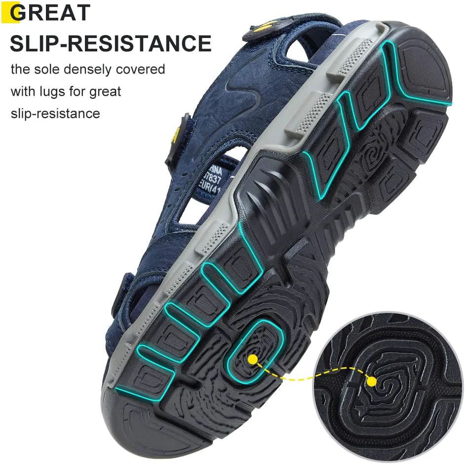 CAMEL CROWN Men's Leather Сандалии for Hiking Walking Beach Treads Water Athletic Outdoor with Premium Air Cushion | Waterproof, темно-синий
CAMEL CROWN Men's Leather Сандалии for Hiking Walking Beach Treads Water Athletic Outdoor with Premium Air Cushion | Waterproof, темно-синий