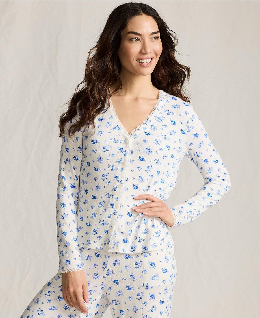 Женский ажурный кардиган для сна с длинными рукавами Lands' End, Ivory/blue dainty floral
Женский ажурный кардиган для сна с длинными рукавами Lands' End, Ivory/blue dainty floral