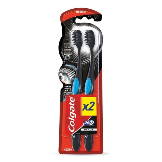 Зубная щетка COLGATE 360° BLACK средняя MEDIUM 2 шт.
Зубная щетка COLGATE 360° BLACK средняя MEDIUM 2 шт.