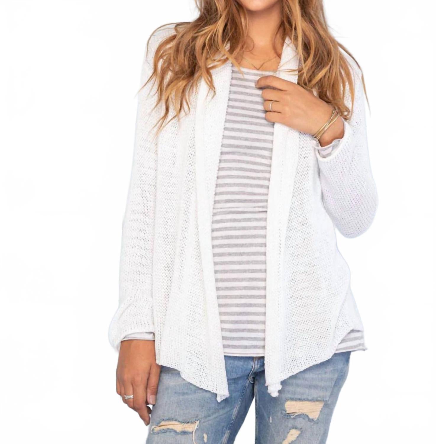 Хлопковый кардиган-накидка в цвете белый брейкер Wooden Ships
Хлопковый кардиган-накидка в цвете белый брейкер Wooden Ships