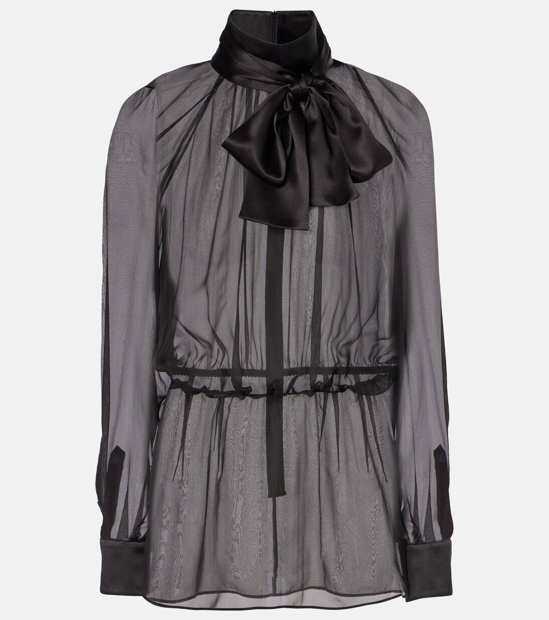 Блузка из шелкового шифона с бантом Dolce&Gabbana, черный
Блузка из шелкового шифона с бантом Dolce&Gabbana, черный