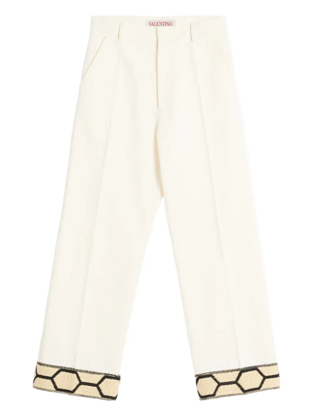 Прямые брюки с жаккардовым подолом Valentino Garavani, белый
Прямые брюки с жаккардовым подолом Valentino Garavani, белый