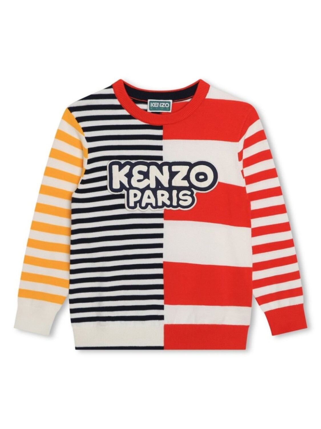 Джемпер в полоску с нашивкой-логотипом Kenzo Kids, красный