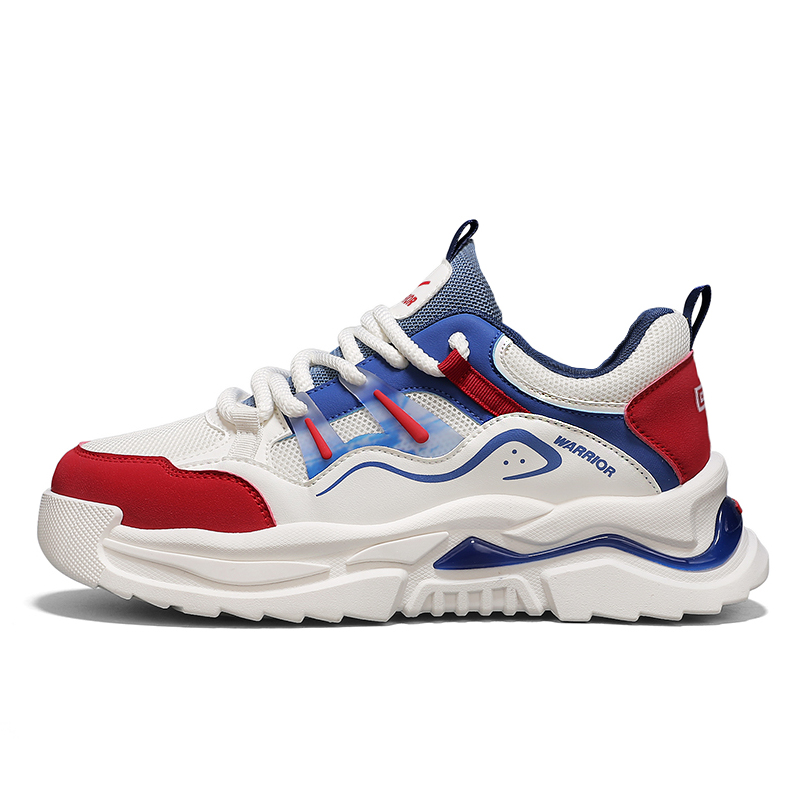 Нескользящие и износостойкие низкие кроссовки на массивной подошве для увеличения роста, мужские WARRIOR, Beige/Dark Blue/Red
Нескользящие и износостойкие низкие кроссовки на массивной подошве для увеличения роста, мужские WARRIOR, Beige/Dark Blue/Red