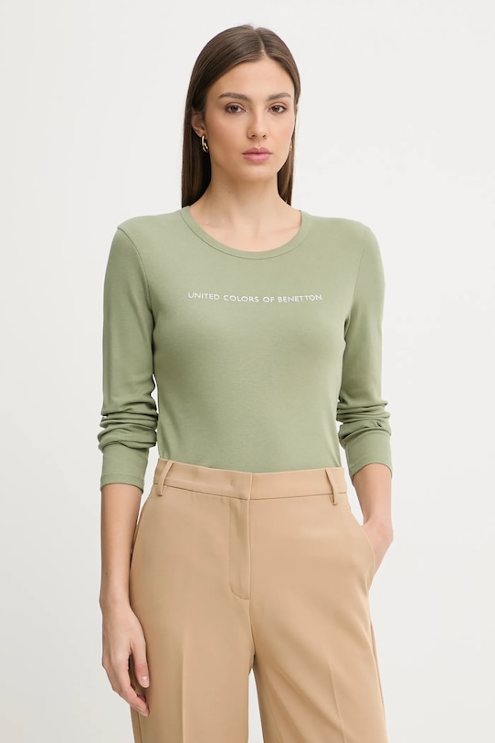 Хлопковый лонгслив United Colors of Benetton, зеленый
Хлопковый лонгслив United Colors of Benetton, зеленый