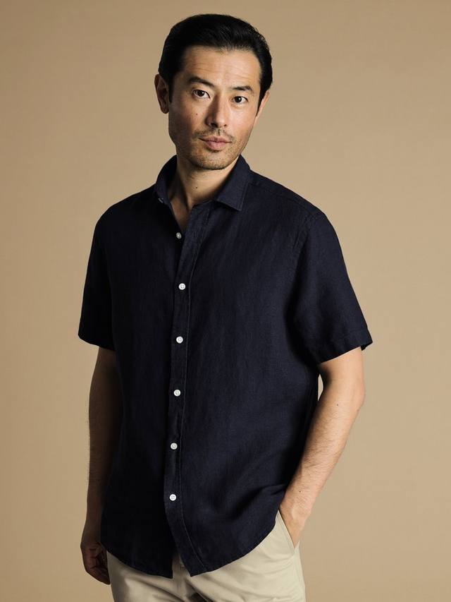 Слим фит рубашка из льна с коротким рукавом Charles Tyrwhitt, Navy
Слим фит рубашка из льна с коротким рукавом Charles Tyrwhitt, Navy