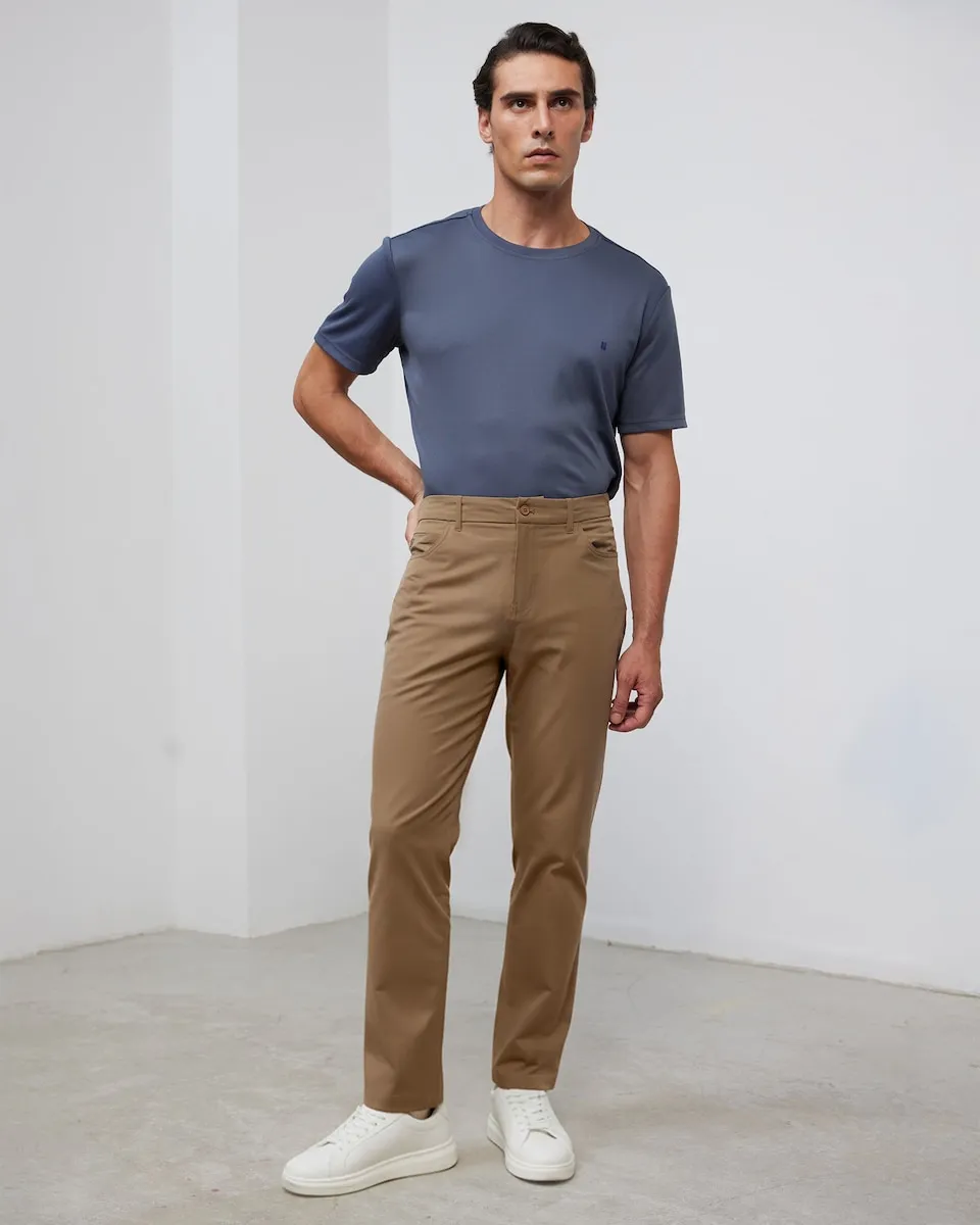 Мужские брюки с пятью карманами прямого кроя коричневого цвета Sepiia
Мужские брюки с пятью карманами прямого кроя коричневого цвета Sepiia