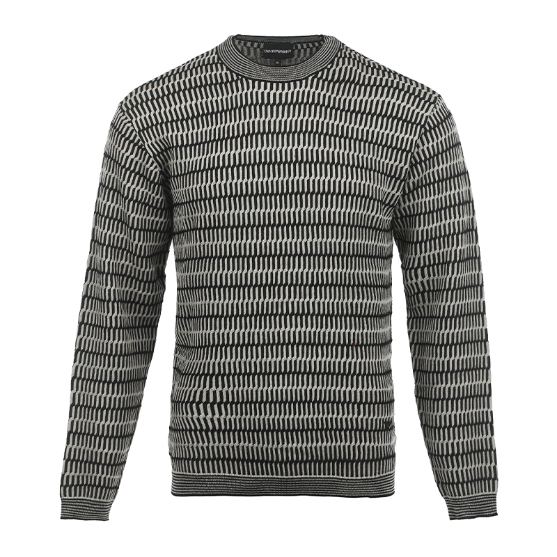 Свитер с оптическим узором и круглым вырезом EMPORIO ARMANI, черный
Свитер с оптическим узором и круглым вырезом EMPORIO ARMANI, черный