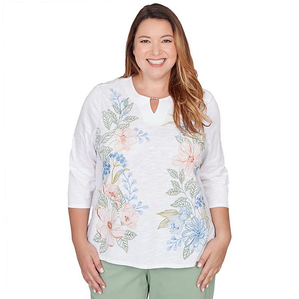 Топ с вырезом и цветочной вышивкой Plus size Alfred Dunner
Топ с вырезом и цветочной вышивкой Plus size Alfred Dunner