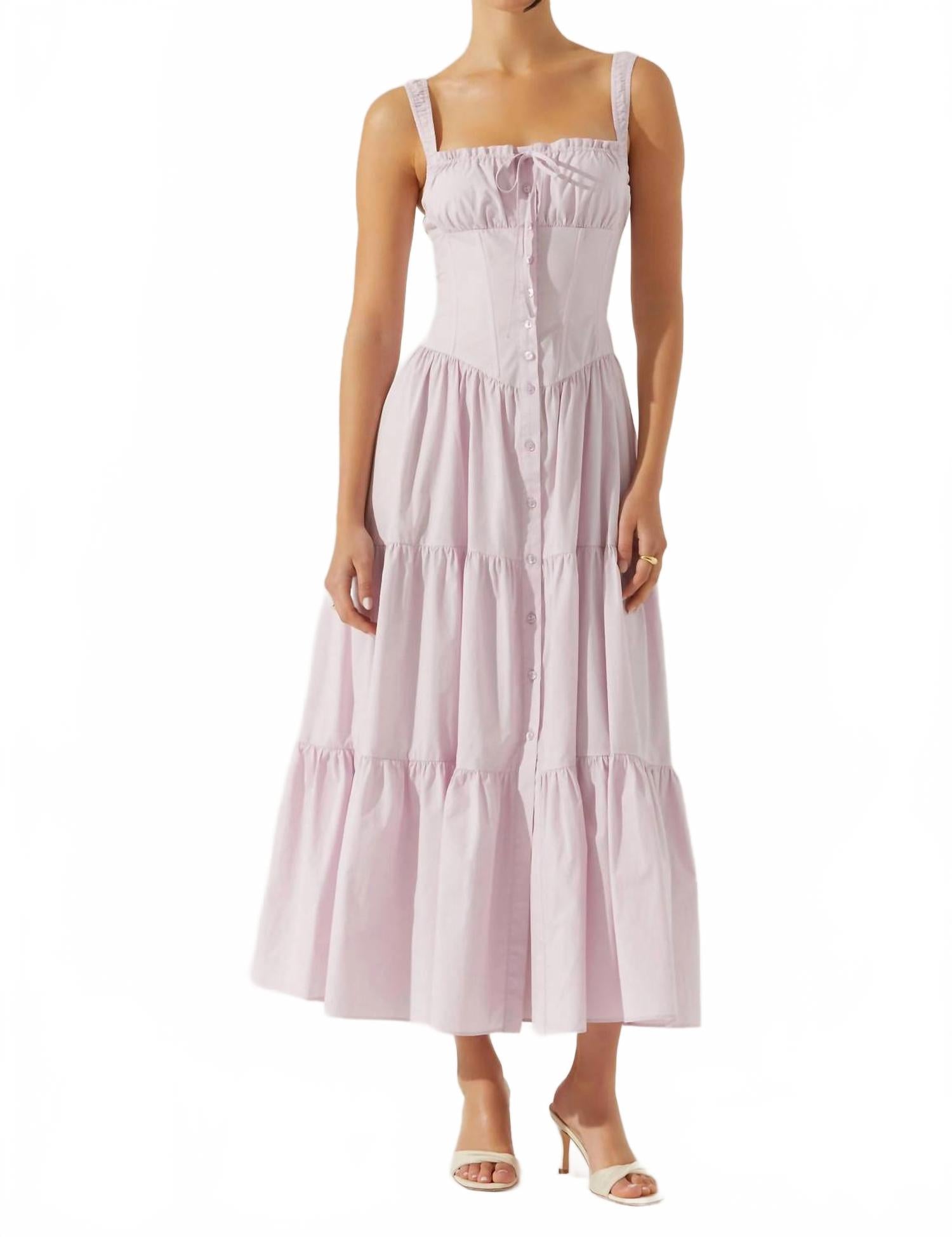 Темперанс Многослойное платье-макси в стиле молочницы в фиолетовом цвете ASTR
Темперанс Многослойное платье-макси в стиле молочницы в фиолетовом цвете ASTR