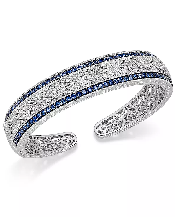 Антикварный браслет-манжета из стерлингового серебра с сапфирами (2-3/8 карата) и бриллиантами (1/10 карата) (также доступен с изумрудами и рубинами) Macy'S, sapphire
Антикварный браслет-манжета из стерлингового серебра с сапфирами (2-3/8 карата) и бриллиантами (1/10 карата) (также доступен с изумрудами и рубинами) Macy'S, sapphire