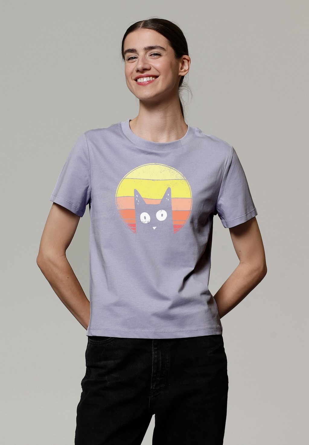 Футболка с принтом SUNSET CAT watapparel, фиолетовый
Футболка с принтом SUNSET CAT watapparel, фиолетовый