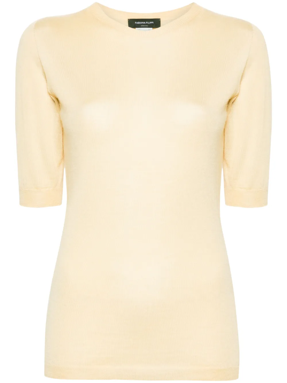 Свитер тонкой вязки с короткими рукавами Fabiana Filippi, желтый
Свитер тонкой вязки с короткими рукавами Fabiana Filippi, желтый