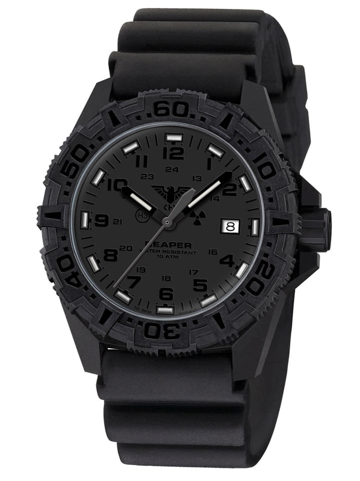 KHS Мужские часы Reaper MKII Black с дайверским ремешком
KHS Мужские часы Reaper MKII Black с дайверским ремешком