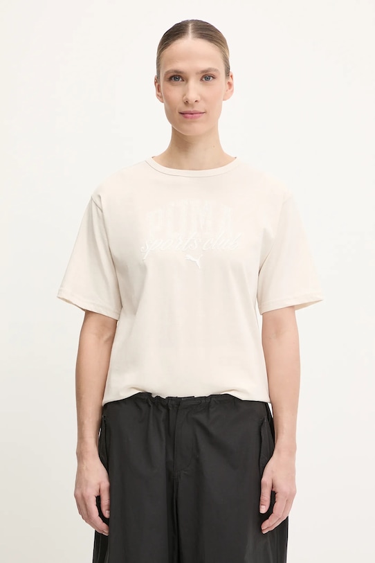 Хлопковая футболка Puma, бежевый
Хлопковая футболка Puma, бежевый