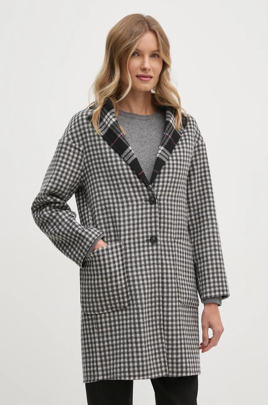 Шерстяное плащ United Colors of Benetton, серый 
Шерстяное плащ United Colors of Benetton, серый