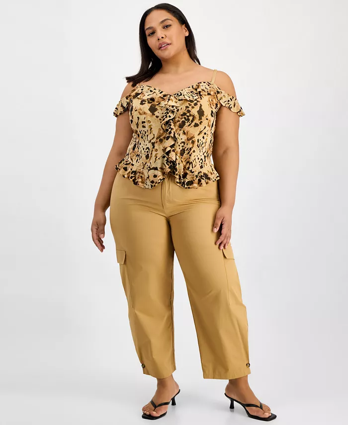 Модные хлопковые брюки больших размеров с высокой талией Bar III, коричневый/бежевый
Модные хлопковые брюки больших размеров с высокой талией Bar III, коричневый/бежевый