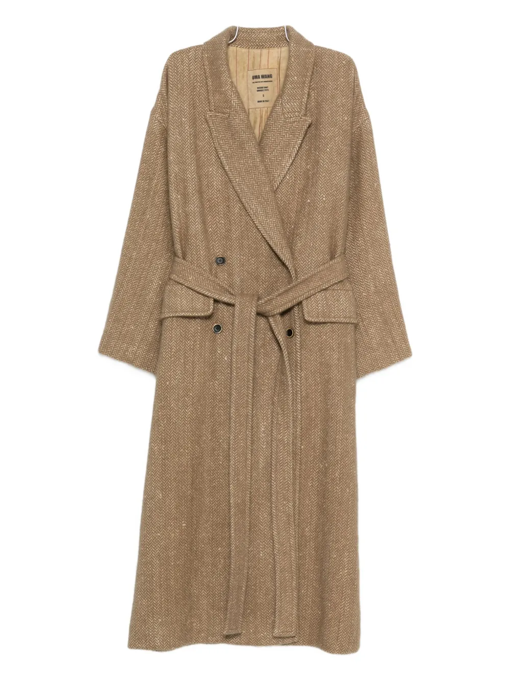 Двубортное пальто с поясом Uma Wang, коричневый
Двубортное пальто с поясом Uma Wang, коричневый