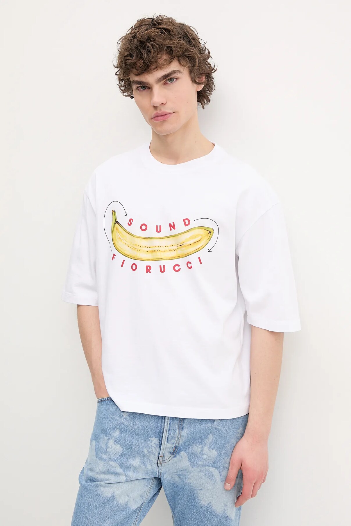 Футболка хлопковая с принтом Banana Sound, футболка обычного кроя Fiorucci, белый
Футболка хлопковая с принтом Banana Sound, футболка обычного кроя Fiorucci, белый