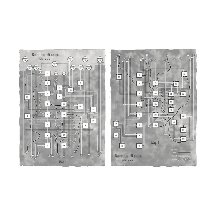 Карта-плакат — Раппан Атук, вид сбоку, Rappan Athuk (Unisystem)
Карта-плакат — Раппан Атук, вид сбоку, Rappan Athuk (Unisystem)