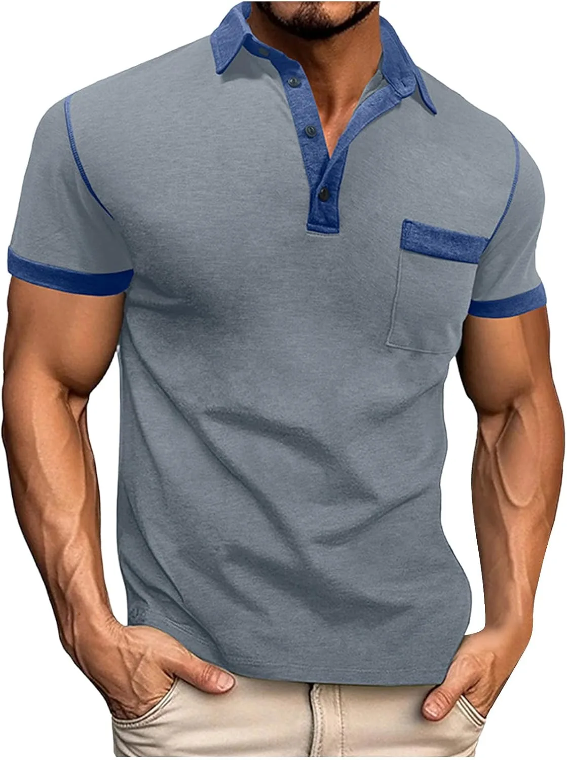 Футболка с коротким рукавом и высоким воротником для мужчин
Футболка с коротким рукавом и высоким воротником для мужчин