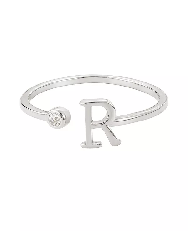 Серебряное регулируемое кольцо с фианитами Adornia, silver-r
