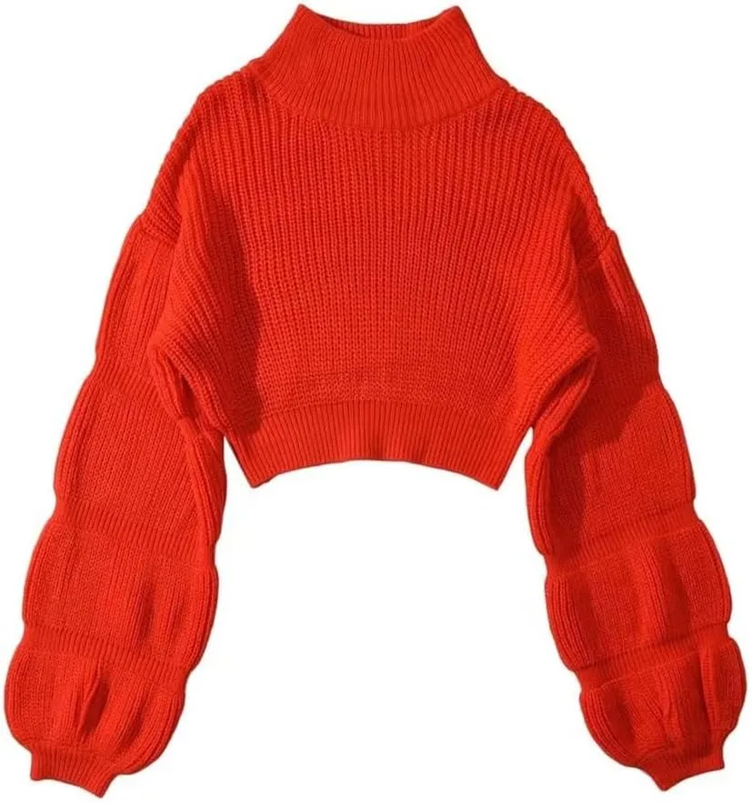 Толстый свитер с высоким воротником и пузырьковыми рукавами для женщин EWUROI
Толстый свитер с высоким воротником и пузырьковыми рукавами для женщин EWUROI