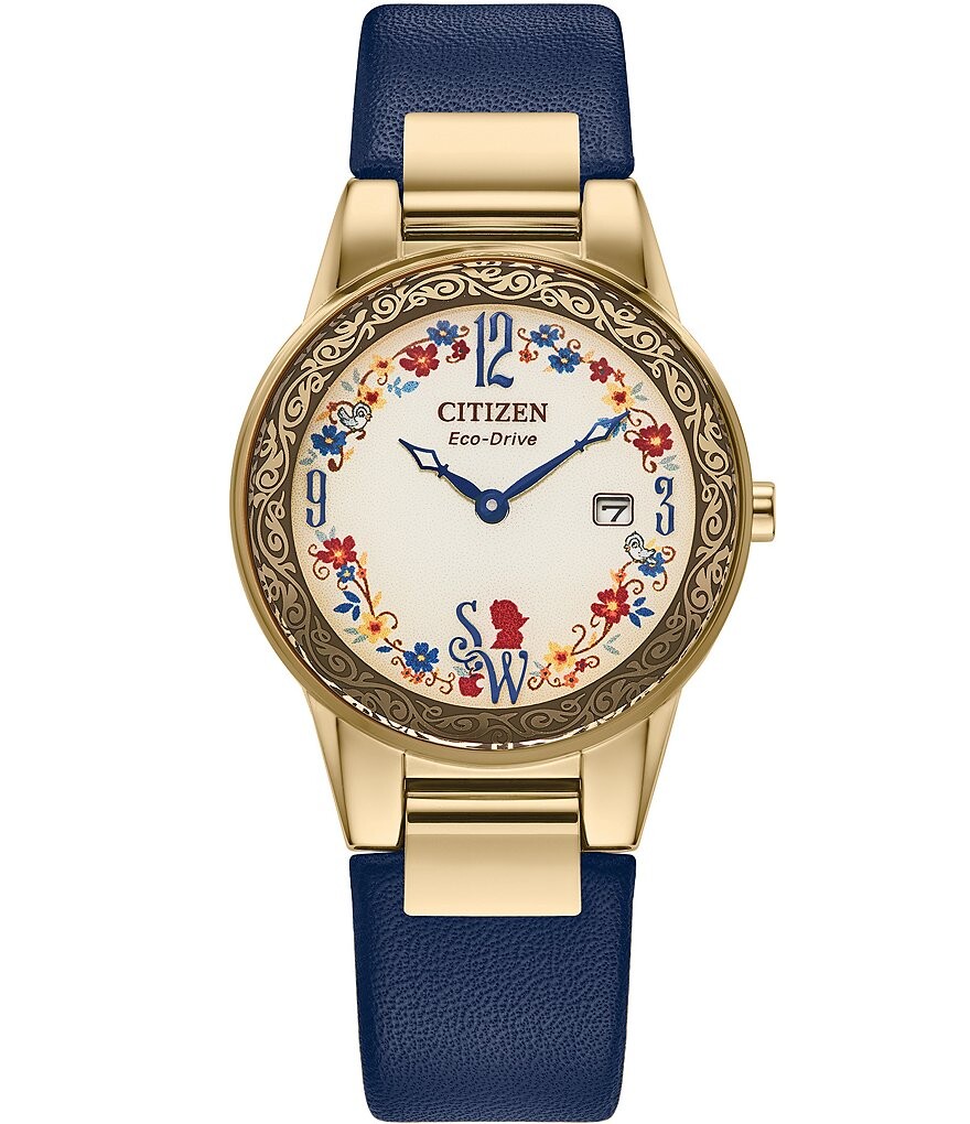 Женские часы Citizen Disney© Snow White с двумя стрелками и синим кожаным ремешком
Женские часы Citizen Disney© Snow White с двумя стрелками и синим кожаным ремешком