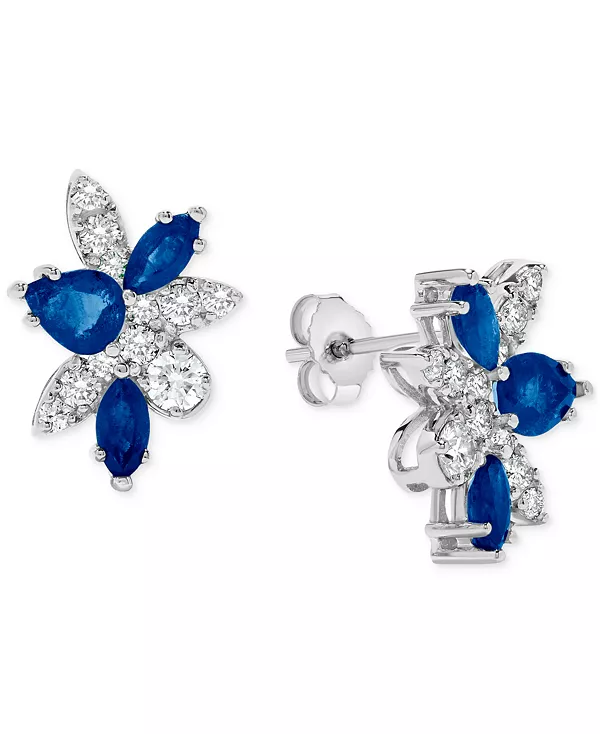 Серьги-Гвоздики из белого золота 14 карат с сапфирами (1-5/8 карата) и бриллиантами (5/8 карата) смешанной огранки Macy'S, sapphire
Серьги-Гвоздики из белого золота 14 карат с сапфирами (1-5/8 карата) и бриллиантами (5/8 карата) смешанной огранки Macy'S, sapphire