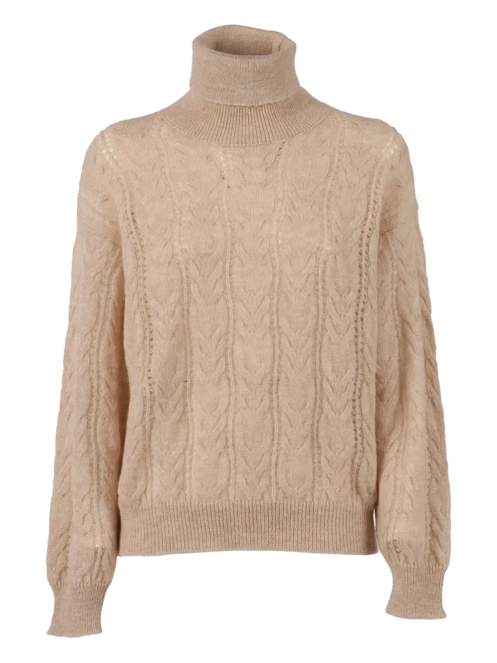 Свитер с высоким воротником и косичной вязкой Filippo De Laurentiis, бежевый
Свитер с высоким воротником и косичной вязкой Filippo De Laurentiis, бежевый