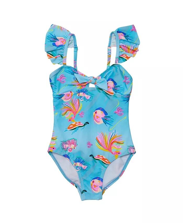 Маленькие девочки Kaleido Рыбка Экологичный оборчатый купальник Snapper Rock, синий
Маленькие девочки Kaleido Рыбка Экологичный оборчатый купальник Snapper Rock, синий