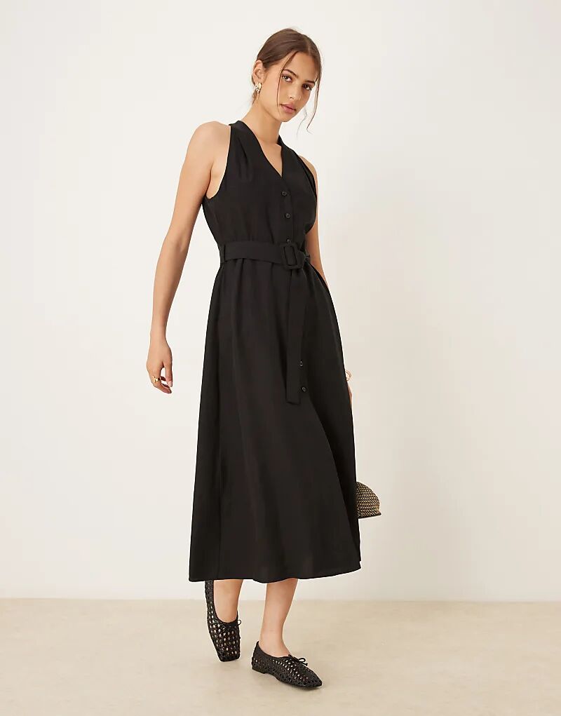 Платье миди Mango с застежкой на пуговицы через шею, черное
Платье миди Mango с застежкой на пуговицы через шею, черное