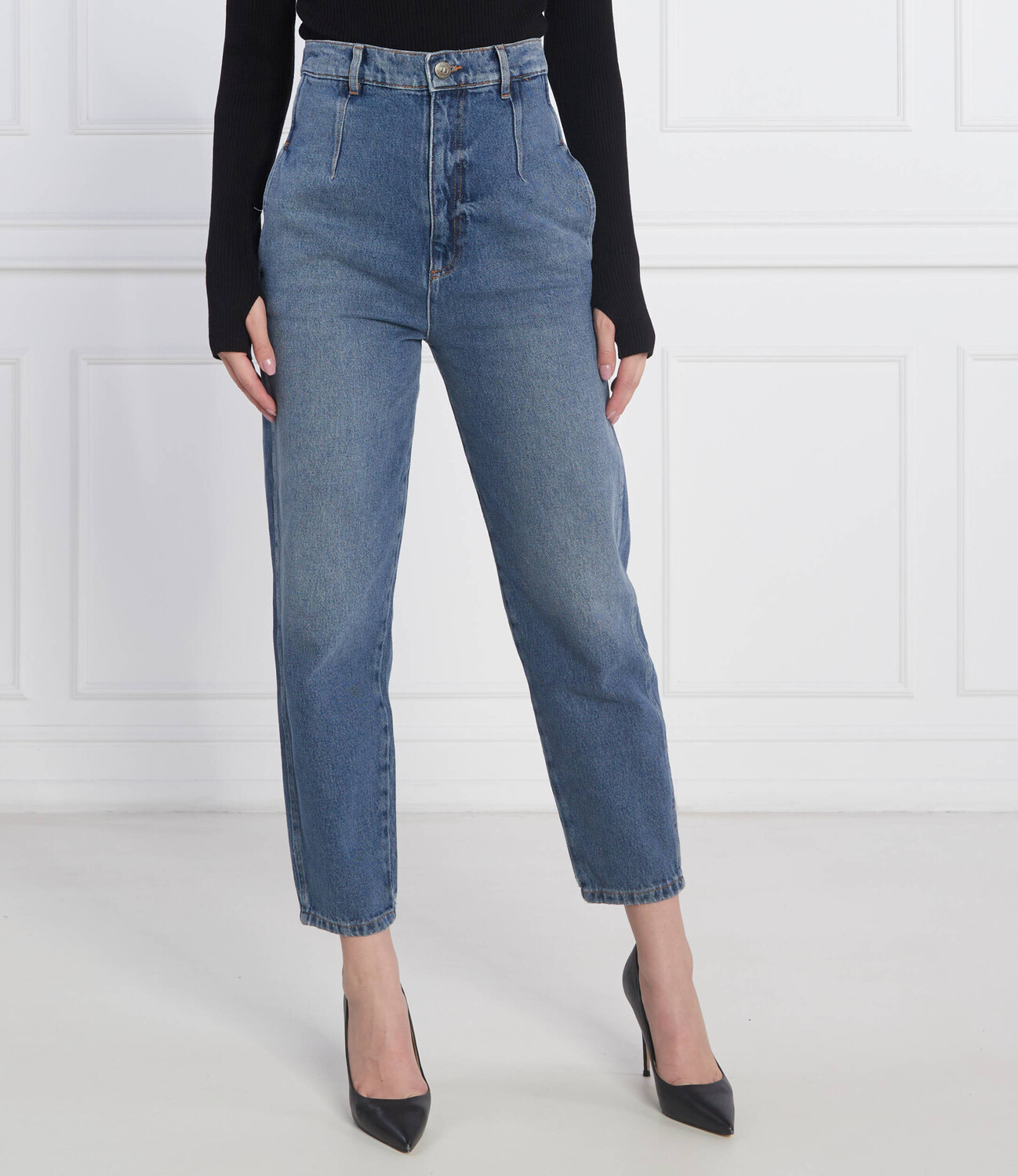 Джинсы TWINSET Slouchy fit high waist, синий
Джинсы TWINSET Slouchy fit high waist, синий