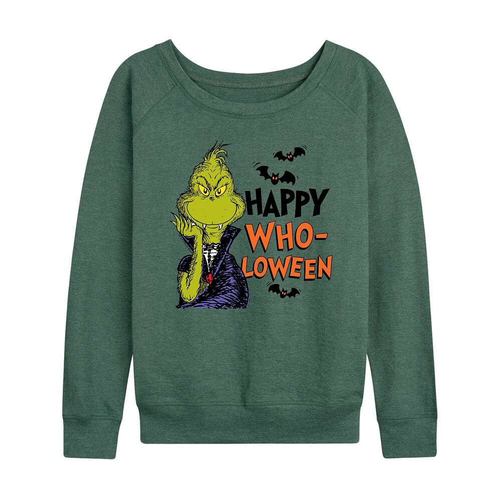 Женский легкий свитшот Dr. Seuss Happy WhoLoween из френч-терри Licensed Character, цвет Heather Green 
Женский легкий свитшот Dr. Seuss Happy WhoLoween из френч-терри Licensed Character, цвет Heather Green